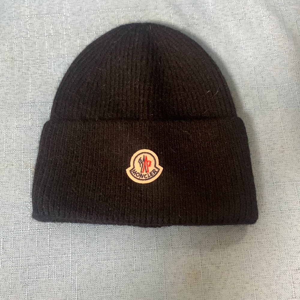 Moncler Black Knit Beanie